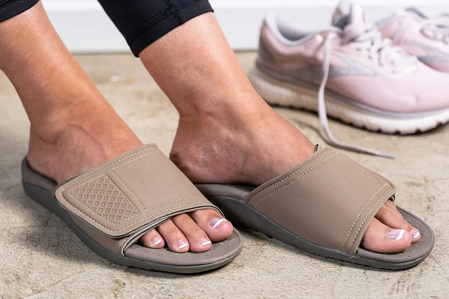 RX Unisex Slide & Flip-Flop Sandals -Orthotic Recovery Sandal with Comfortable Arch Support and Adjustable Strap for Foot and Leg Pain Relief, for Men and Women