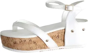 Sandals For Womens Cork Foot bed Wedge Thong Sandals Buckle Adjustable Platform Heels Dress Beach Flip-Flop
