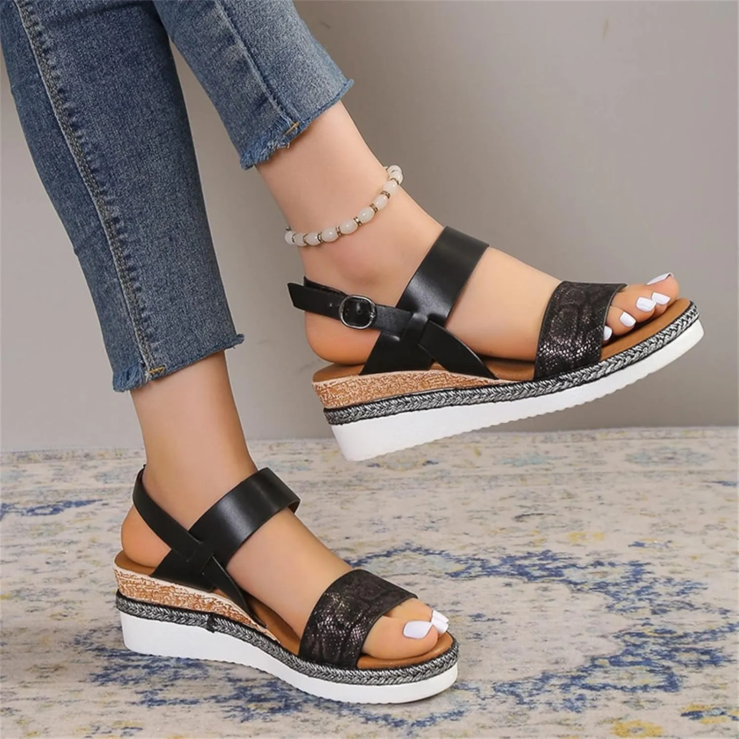 Sandals Women Dressy Summer Flat Strappy Cute Casual Beach Shoes Elastic String Thong Ankle Strap Flip Flops Black Girls Gladiator Style with Strap Comfortable Daily Wear Trendy 2025