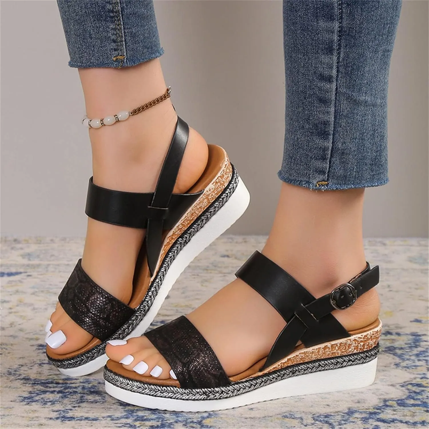Sandals Women Dressy Summer Flat Strappy Cute Casual Beach Shoes Elastic String Thong Ankle Strap Flip Flops Black Girls Gladiator Style with Strap Comfortable Daily Wear Trendy 2025