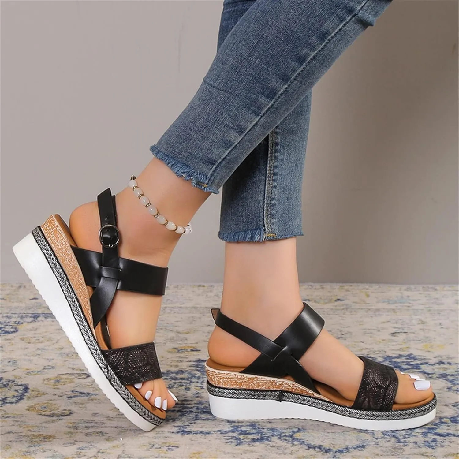 Sandals Women Dressy Summer Flat Strappy Cute Casual Beach Shoes Elastic String Thong Ankle Strap Flip Flops Black Girls Gladiator Style with Strap Comfortable Daily Wear Trendy 2025