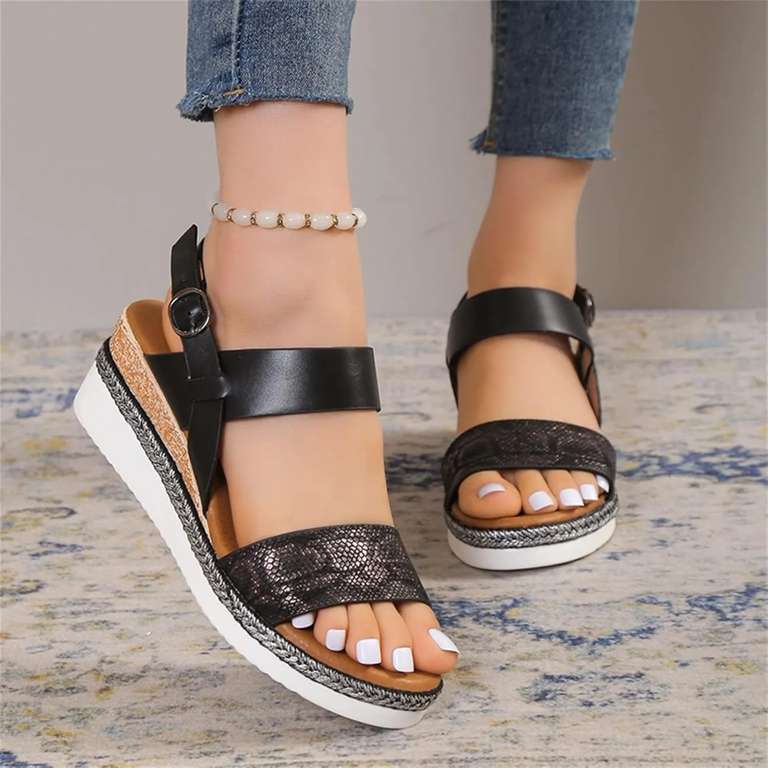Sandals Women Dressy Summer Flat Strappy Cute Casual Beach Shoes Elastic String Thong Ankle Strap Flip Flops Black Girls Gladiator Style with Strap Comfortable Daily Wear Trendy 2025