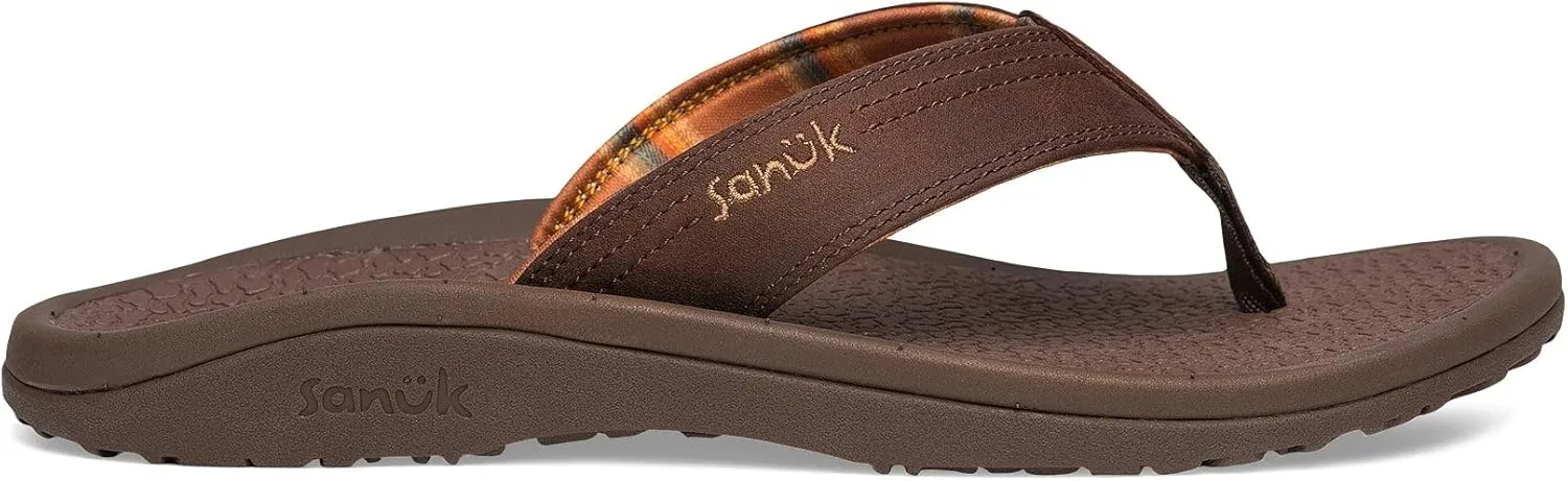 Sanuk On the Rocks Men's Beach Sandals | Flip Flops for Men | Quick Dry Flip-Flop Slides | Supportive & Lightweight | Arch Support Footbed