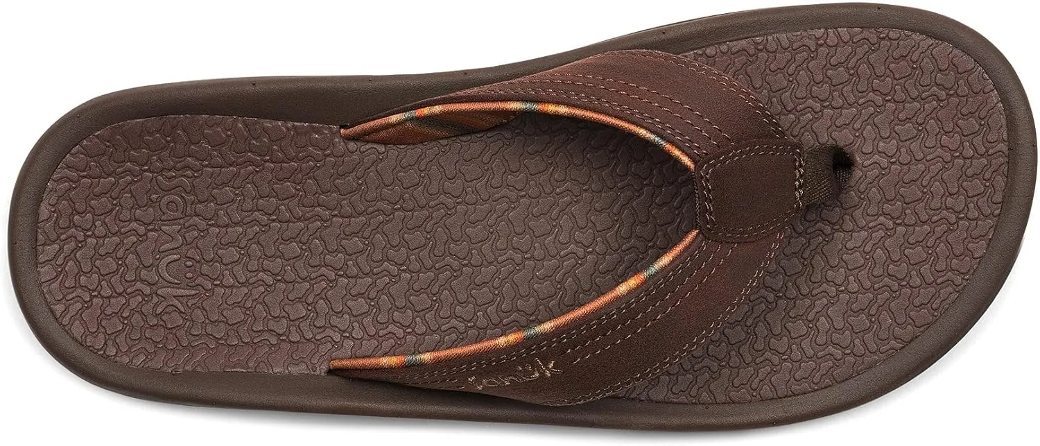 Sanuk On the Rocks Men's Beach Sandals | Flip Flops for Men | Quick Dry Flip-Flop Slides | Supportive & Lightweight | Arch Support Footbed