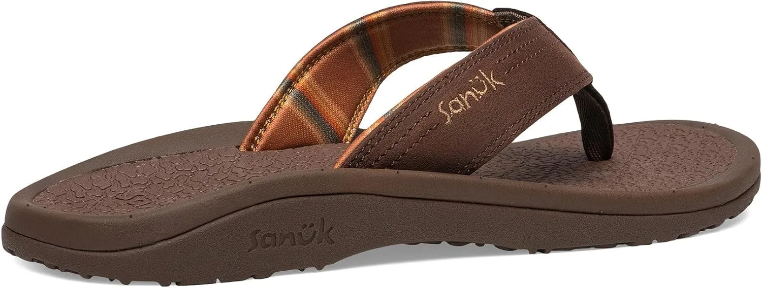 Sanuk On the Rocks Men's Beach Sandals | Flip Flops for Men | Quick Dry Flip-Flop Slides | Supportive & Lightweight | Arch Support Footbed