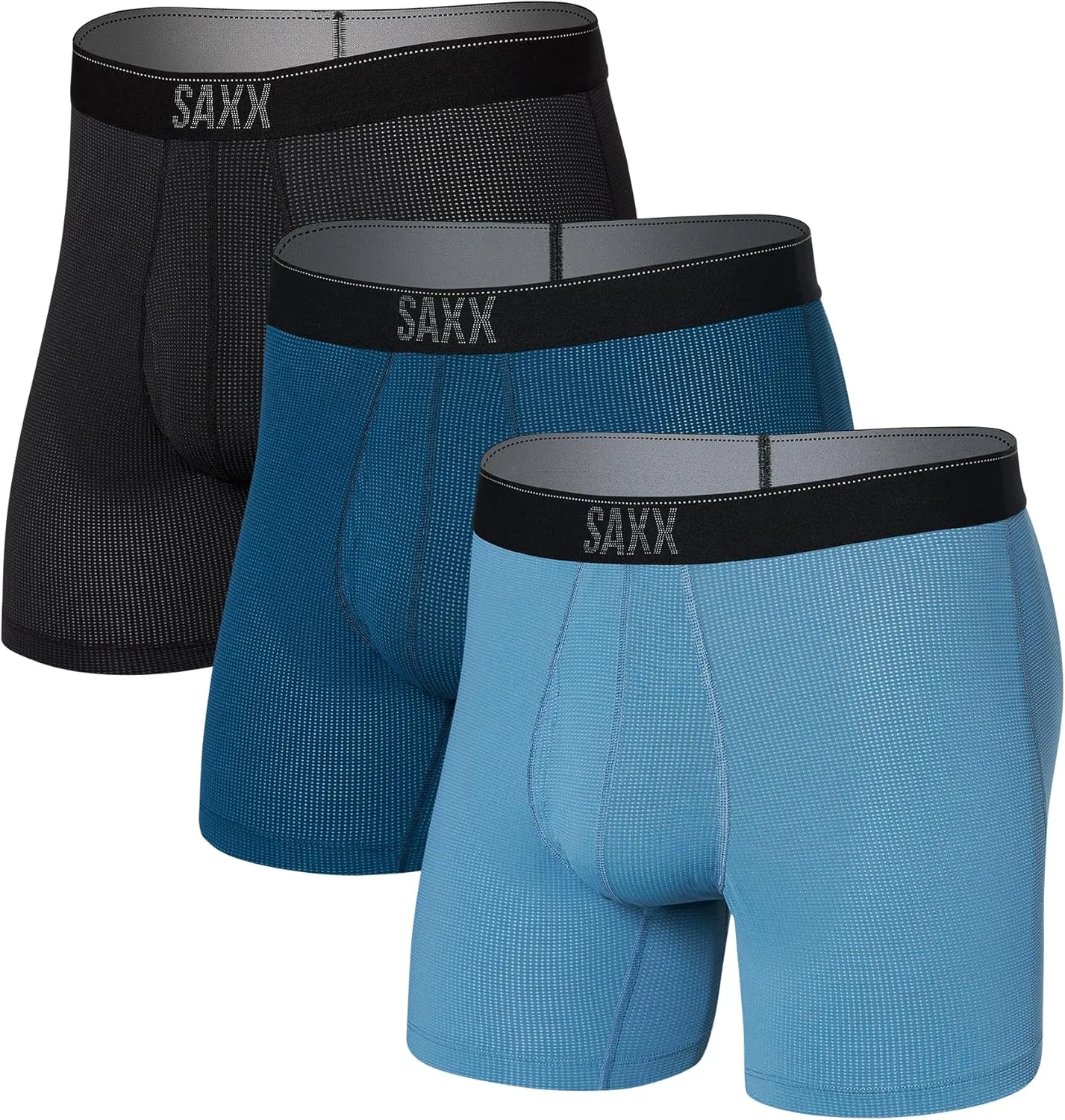 SAXX Underwear Co. Men's Underwear with Pouch Quest Quick Dry Mesh Boxer Brief Fly 3Pk