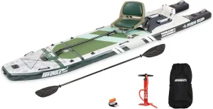 Sea Eagle FS1210 12’10” Inflatable FishSUP Fishing Stand-Up Paddleboard w/Paddle, Pump, Slide in Skeg and Backpack - Sit, Stand, Fish, Motor, or Troll