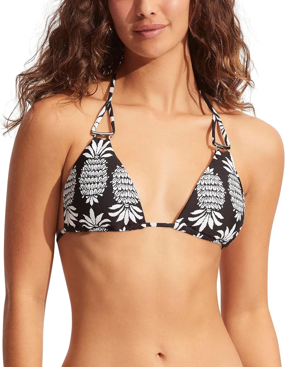 Seafolly Women's Slide Triangle Bikini Top Swimsuit with Ring Detail