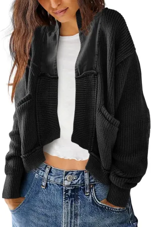 SENSERISE Womens Cardigan Sweaters Cable Knit Sweater Open Front Long Sleeve Chunky Cardigan Outerwear Coats