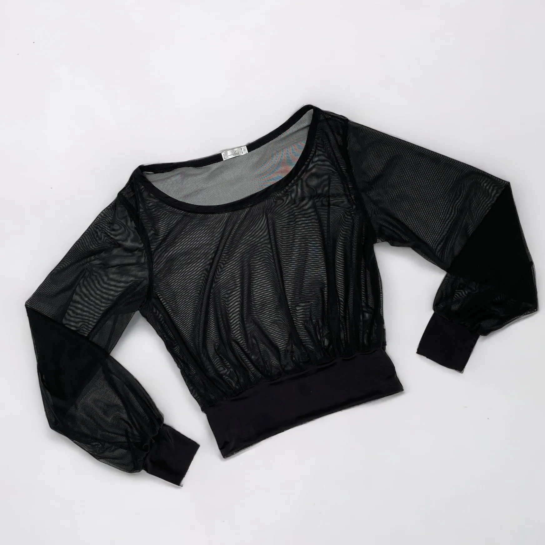 Sheer Mesh Pullover Top / Ballet Warm Up Top / Black Mesh Pullover