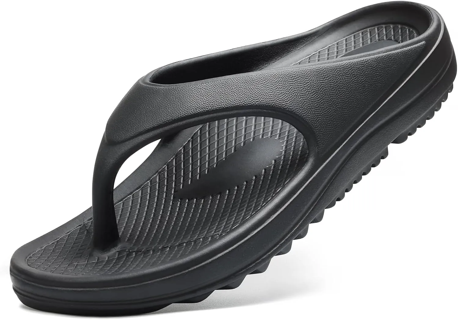 shevalues Orthopedic Sandals for Women Arch Support Recovery Flip Flops Pillow Soft Summer Beach Shoes, Black 40 (8.5-9 Women/7-7.5 Men)