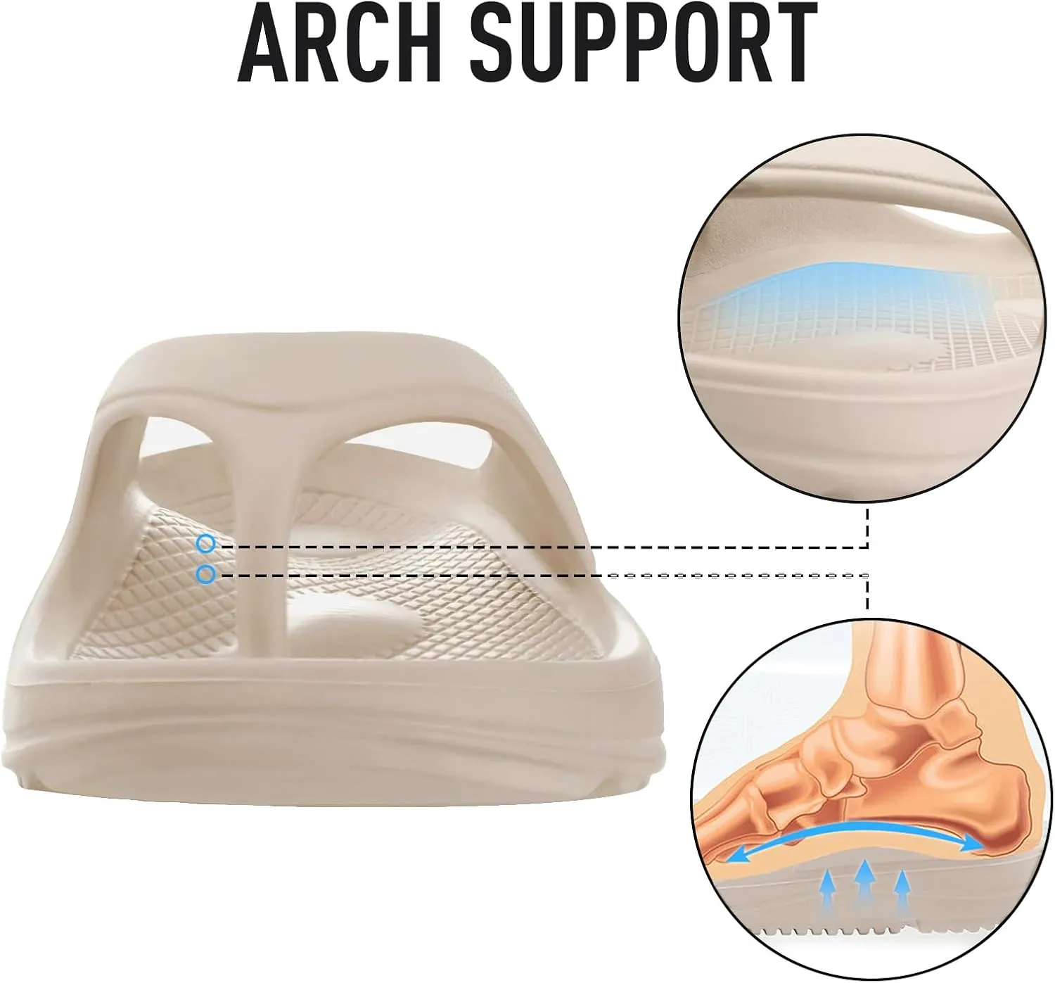 shevalues Orthopedic Sandals for Women Arch Support Recovery Flip Flops Pillow Soft Summer Beach Shoes