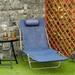 Single Beach Chair Outdoor Leisure Chair Folding Chair Camping Chair Reclining Chair Outdoor Scenery Chair, Suitable for Outdoor Camping