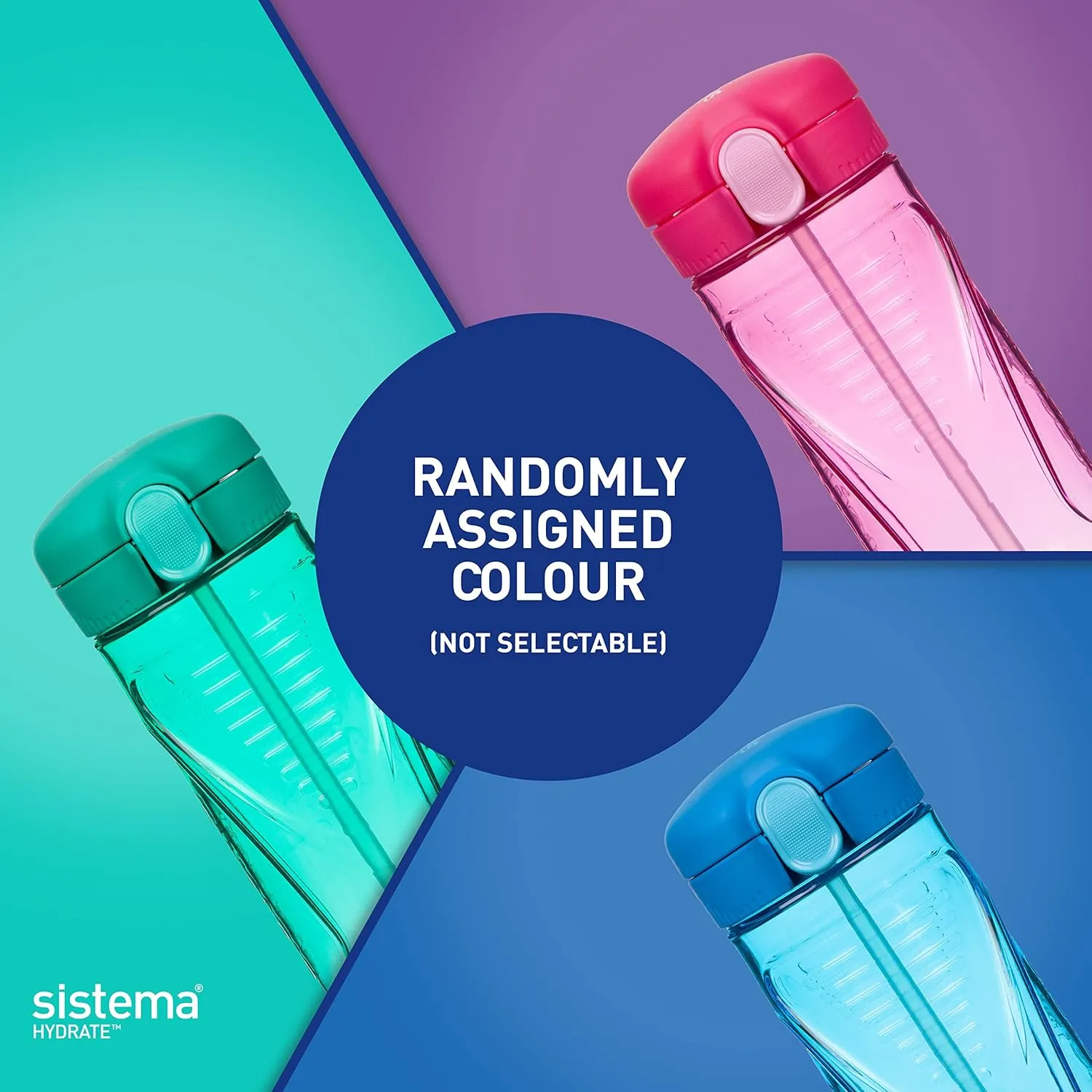Sistema Quick Flip Tritan Bottle, Assorted Colours, 520 ml