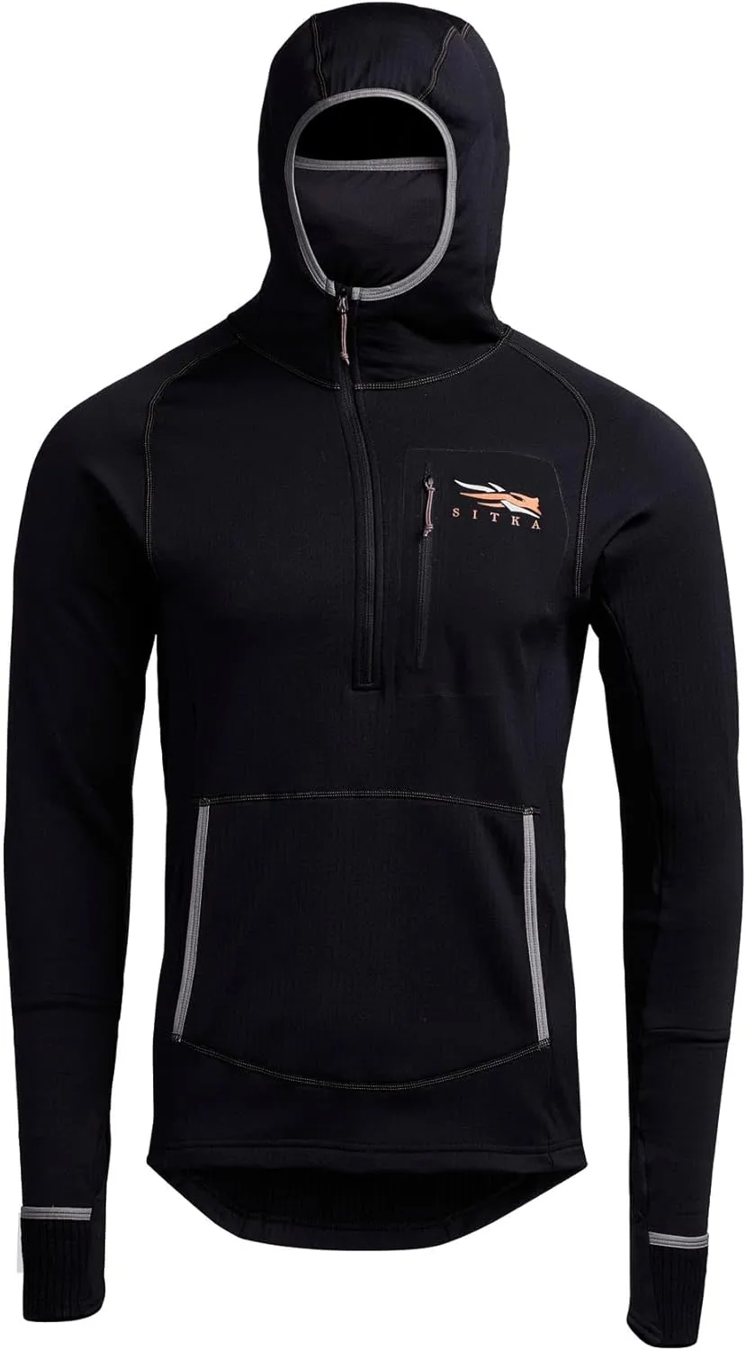 SITKA Men's Standard Fanatic Fleece Hoody, Black, Medium