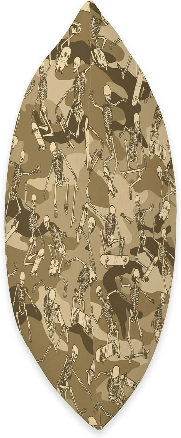 Skateboarding Skater Skeletons Camo Pattern Desert Throw Pillow