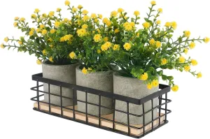 Small Fake Plants Artificial Plants Indoor, 3 Potted Artificial Plants Flowers for Home Decor Indoor, Fake Plants Bedroom Aesthetic, Fake Plants for Living Room, Bathroom, Shelf, Coffee Table