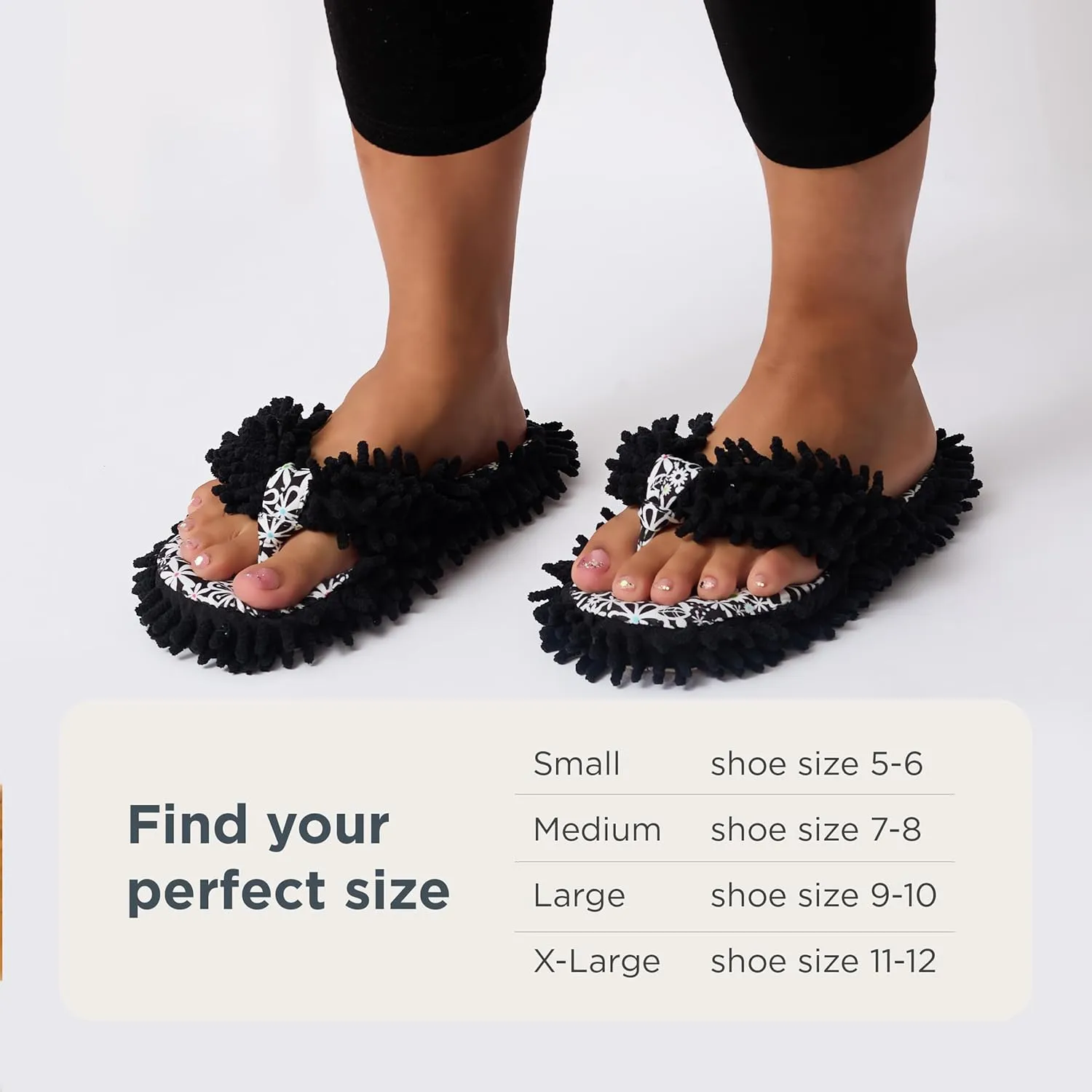Snoozies Fuzzy Flip Flop Pedicure Slippers for Women Indoor, Washable Fluffy Thong Slippers, Comfortable Open Toe House Slippers Non-Skid Sole, Spa Gifts