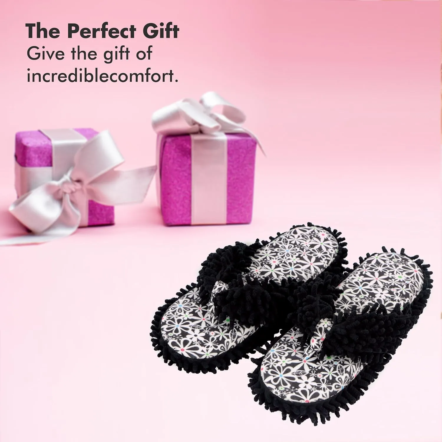 Snoozies Fuzzy Flip Flop Pedicure Slippers for Women Indoor, Washable Fluffy Thong Slippers, Comfortable Open Toe House Slippers Non-Skid Sole, Spa Gifts