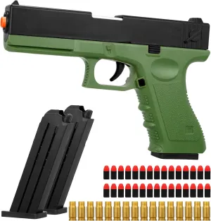 Soft Bullet Toy Gun Shell Ejecting with 30 Bullets, Toy Gun Pistol for Boys, Realistic Foam Dart Blaster Toy Gun, Shooting Game Toy Pistol Model, Christmas Birthday Gifts for Boys Girls Age 6  (Green)