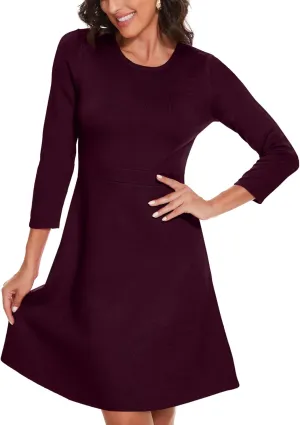 Spicy Sandia Women's Sweater Dress A-Line Crew Neck Knit Skater Dress