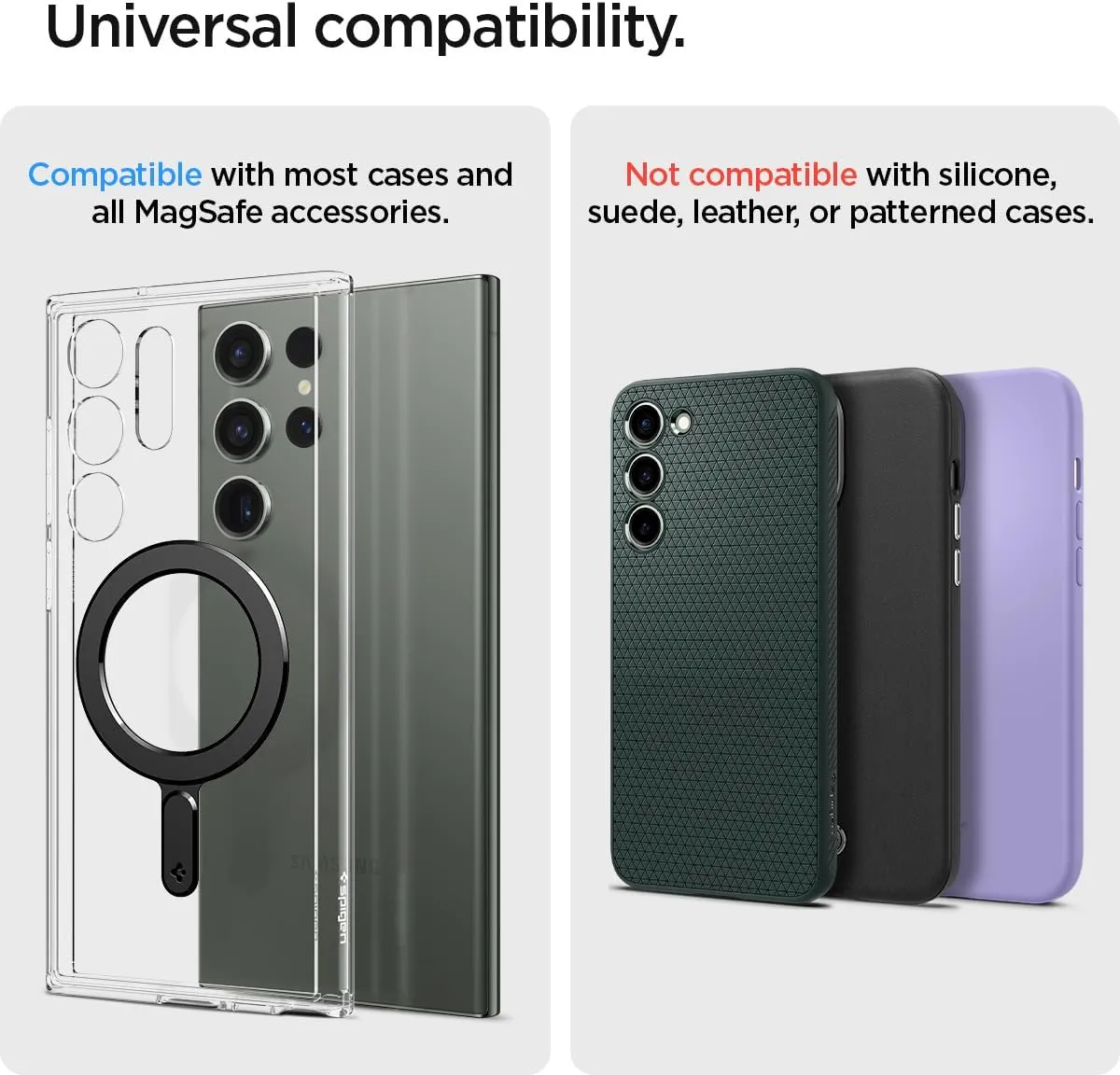 Spigen Magnetic Ring Plate Adapter for MagSafe Compatibile with MagSafe Accessories Wireless Charger for New iPhone 16/15/14/13/12/11, Pixel 9, Samsung Galaxy Z Fold/Z Flip/S and More 1Pack - Black