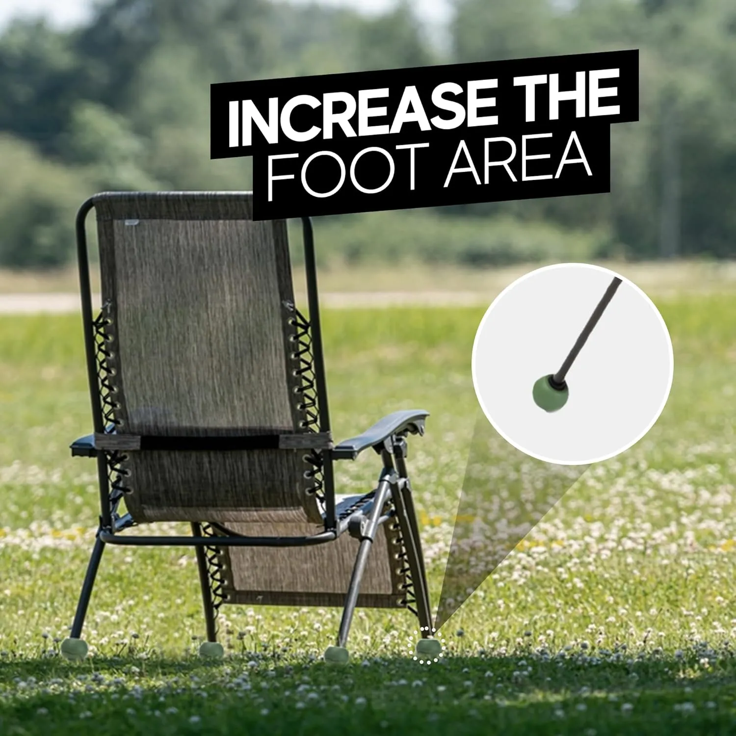 Stabilizing Rubber Ball Feet for Helinox Camping Chair - Durable Outdoor Chair Leg Cap, Help Stability on Rugged and Uneven Surfaces (Military Khaki, 45mm)