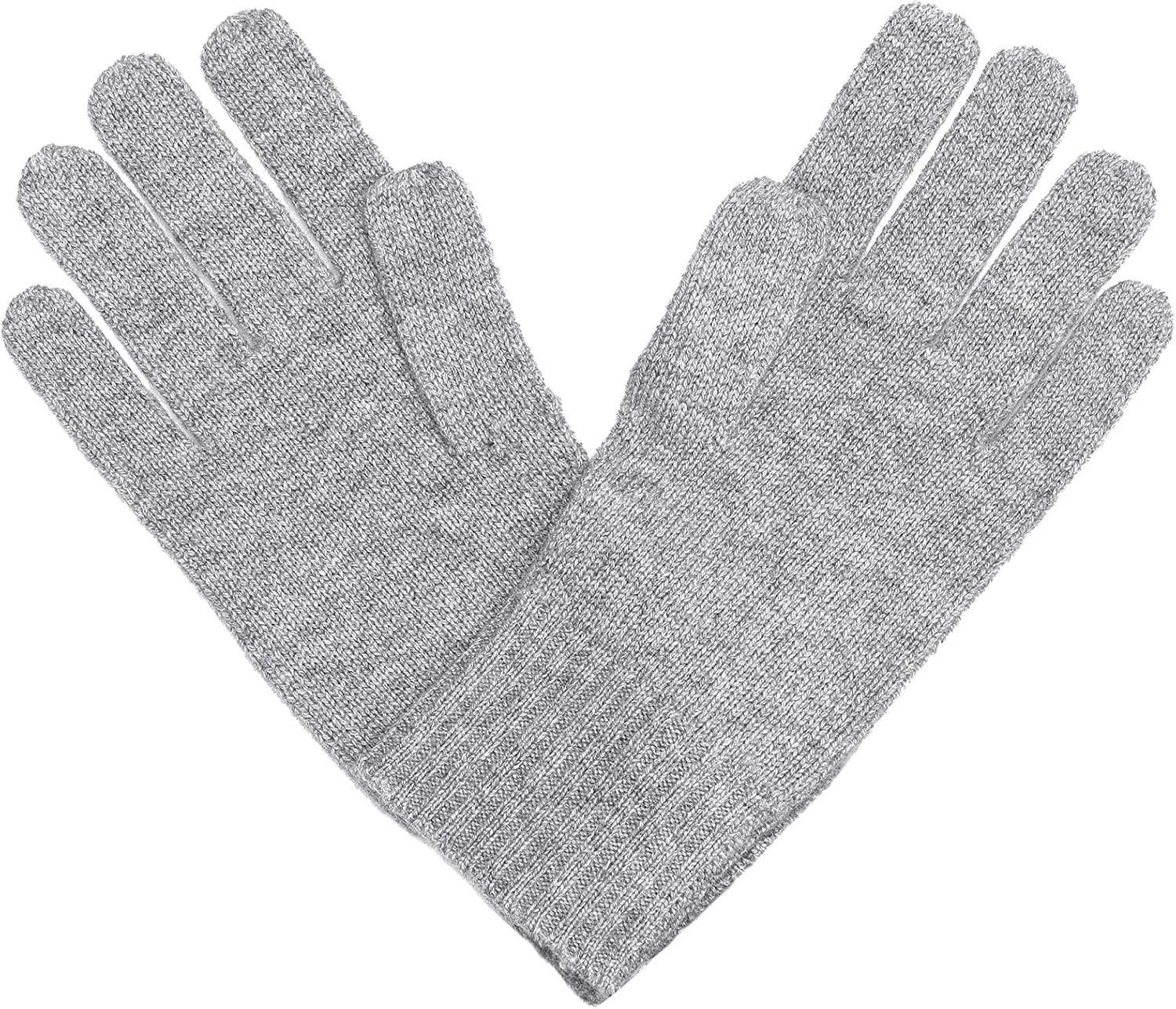 State Cashmere Classic Jersey Knit Gloves 100% Pure Cashmere Ribbed Cuffs