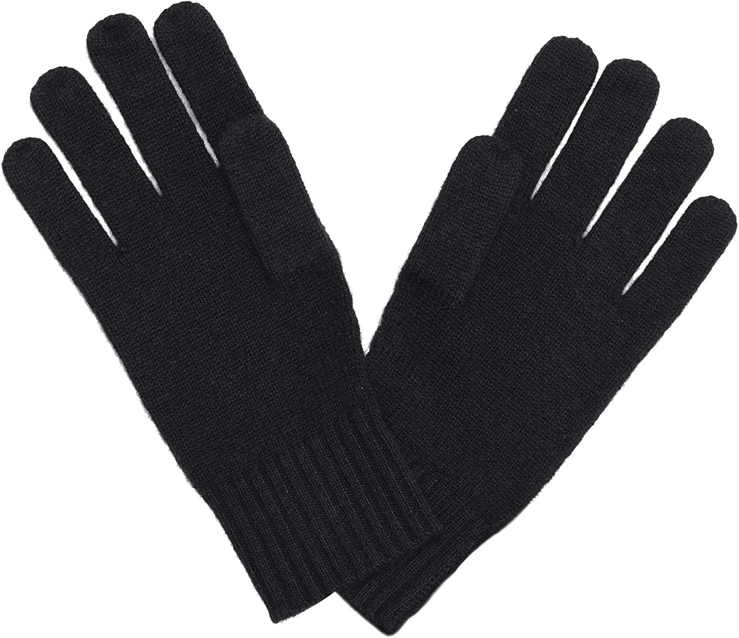 State Cashmere Classic Jersey Knit Gloves 100% Pure Cashmere Ribbed Cuffs