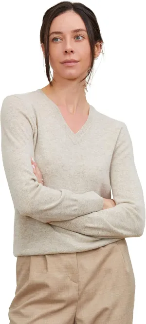 State Cashmere Women’s Essential V-Neck Sweater 100% Pure Cashmere Classic Long Sleeve Pullover