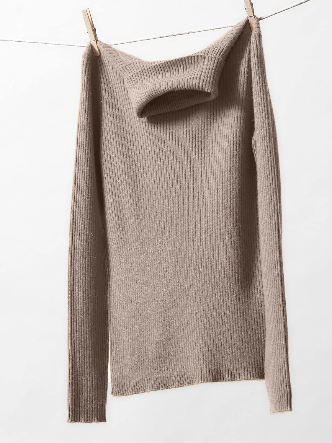 State Cashmere Women’s Ribbed Turtleneck Sweater 100% Pure Cashmere Classic Long Sleeve Pullover