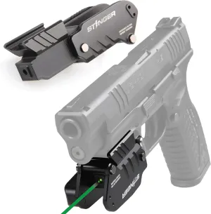 Stinger HL-G Minimalist Holster & Rechargeable Red/Green Laser Sight for Pistol Handgun, Green/Red Dot Sight, Gun Sights, Clip & Quick Draw, IWB Conceal Carry Trigger Guard Holster