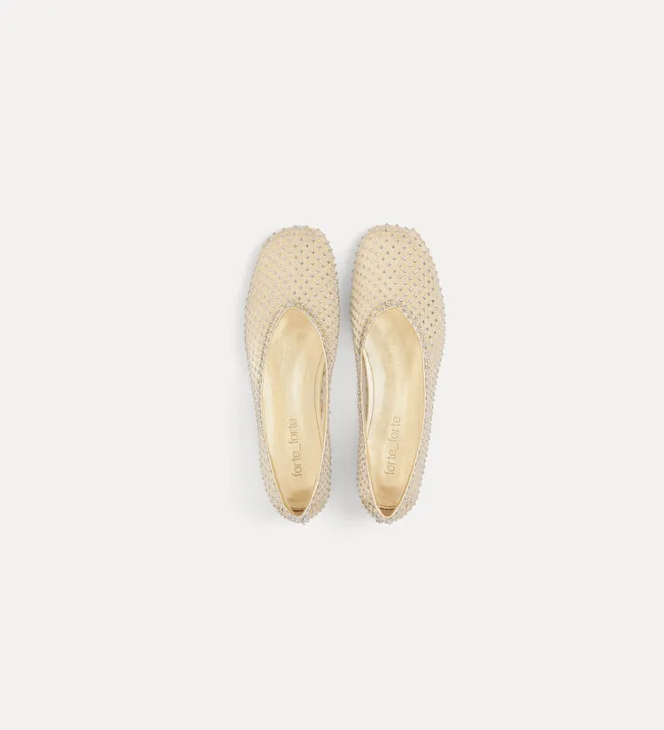 STRASS MESH BALLERINA SHOES