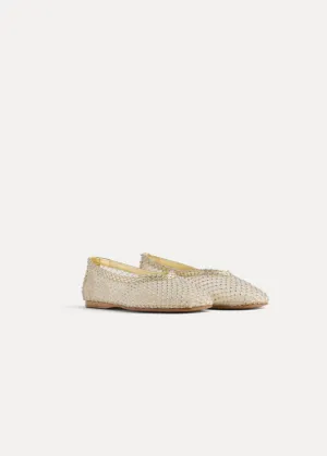 STRASS MESH BALLERINA SHOES