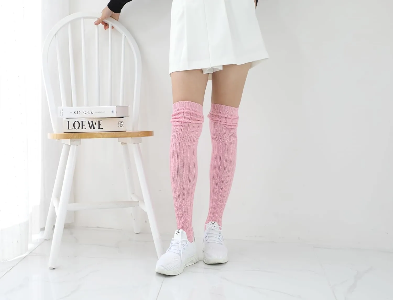 STYLEGAGA Winter Slouch Top Over The Knee High Knit Boot Socks