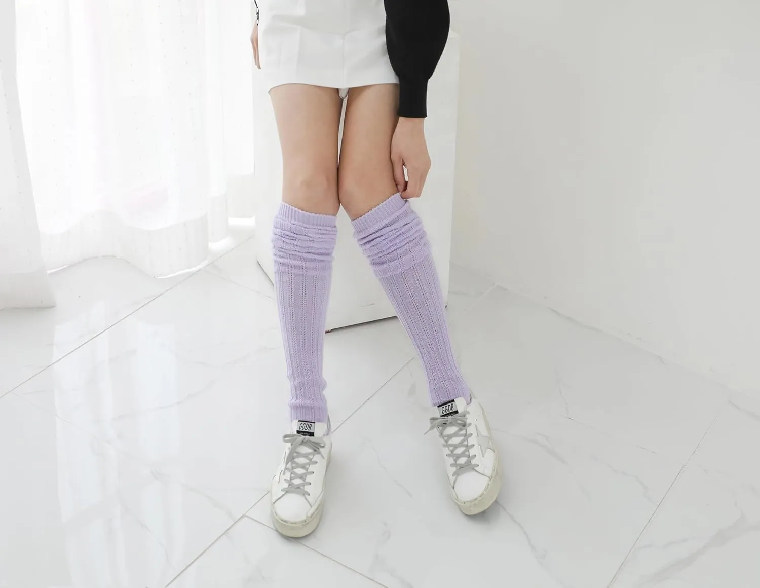 STYLEGAGA Winter Slouch Top Over The Knee High Knit Boot Socks