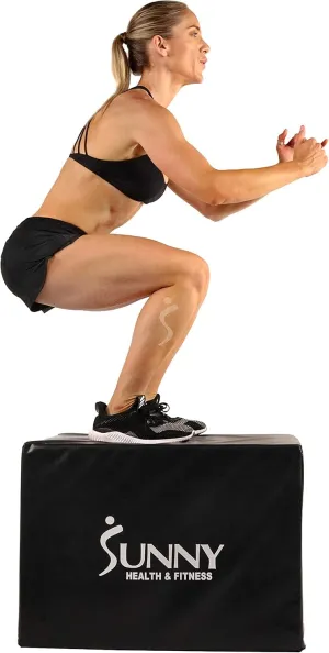 Sunny Health & Fitness Foam Plyo Box with Adjustable Heights and High Weight Capacity