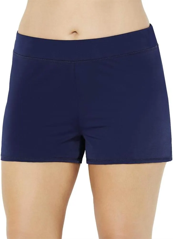 Swimsuits For All Women's Chlorine Resistant Banded Swim Short (Plus