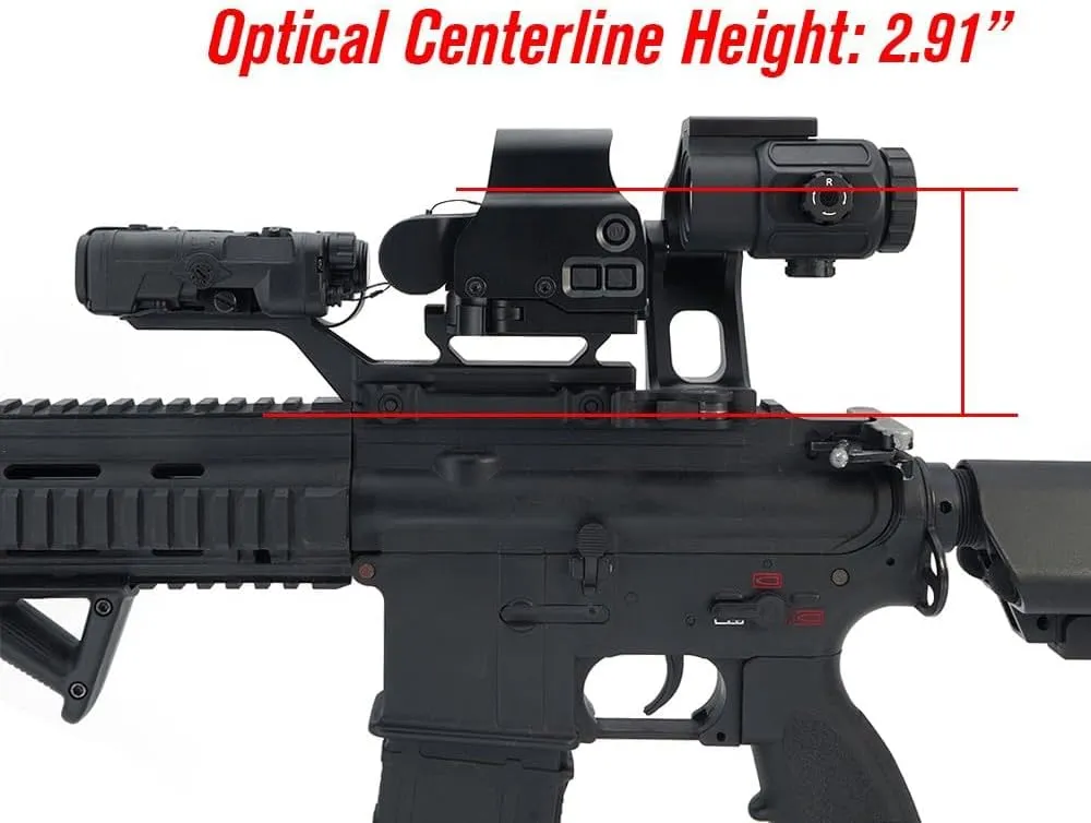 Tactical 3X Magnifier with FTC QD Mount Combo，2.26"/2.91" Optical Centerline Height，Quick Release & Flip-to-Center (FTC) Mechanism，CNC Aluminum