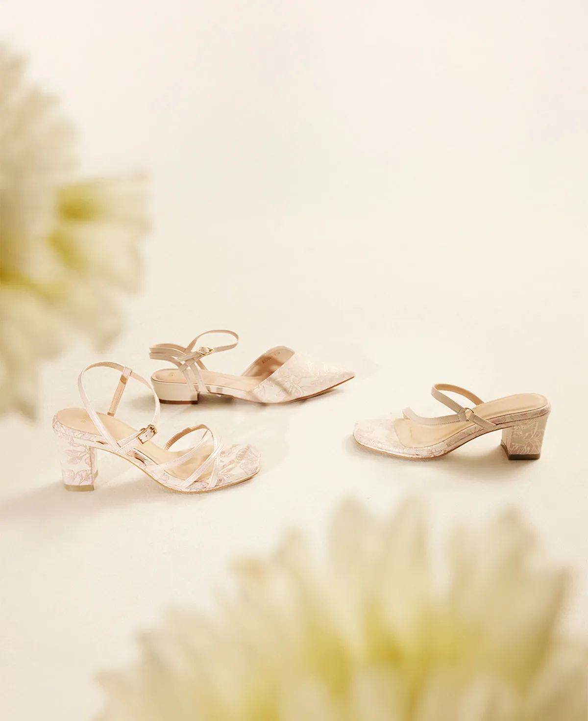 Tammy Block Heel Sandals - Floral Lilac