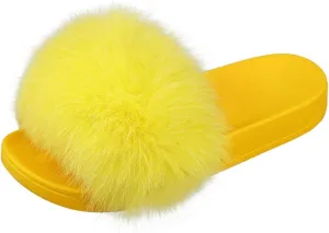 TangDao Fur Slippers Slides for Women Women's Open Toe Furry Slides Faux Fur Slides Fuzzy Slippers Girls Fluffy Single Strap Slip On Sandals Outdoor Indoor Summer Shoes