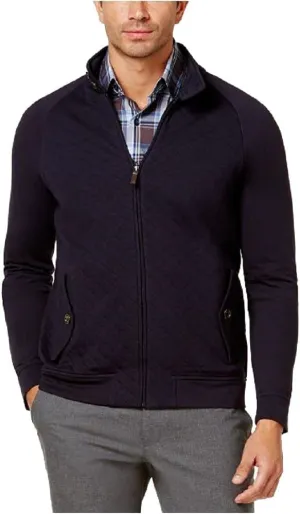 Tasso Elba Mens Quilted Zip Front Jacket