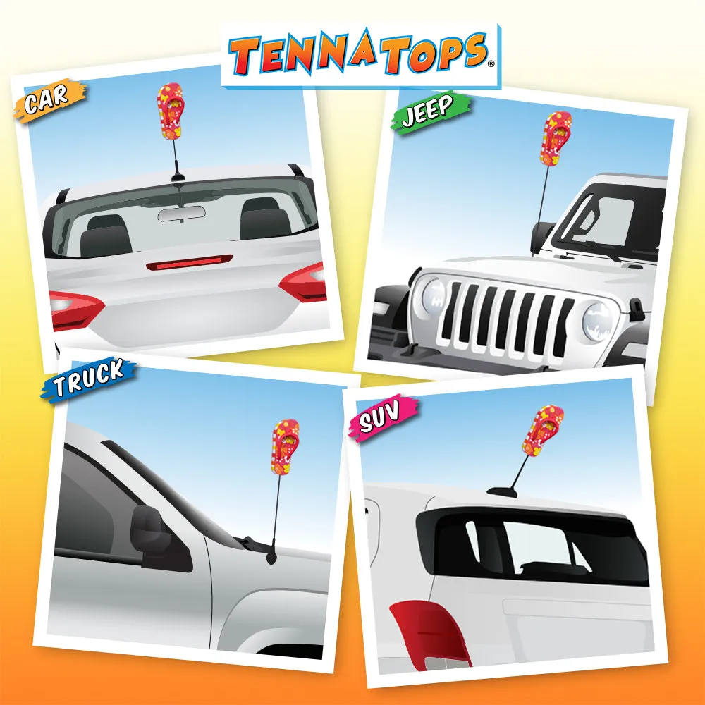 Tenna Tops Flip Flop Sandal Car Antenna Topper (Hawaiian Red)