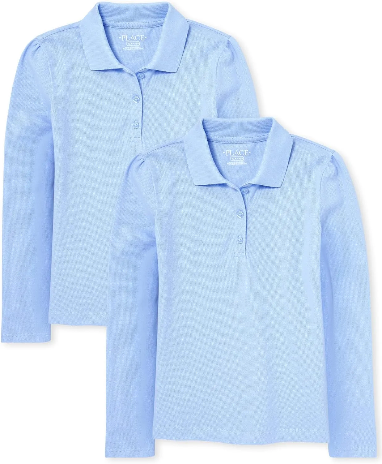 The Children's Place Girls' Long Sleeve Pique Polo 2 Pack