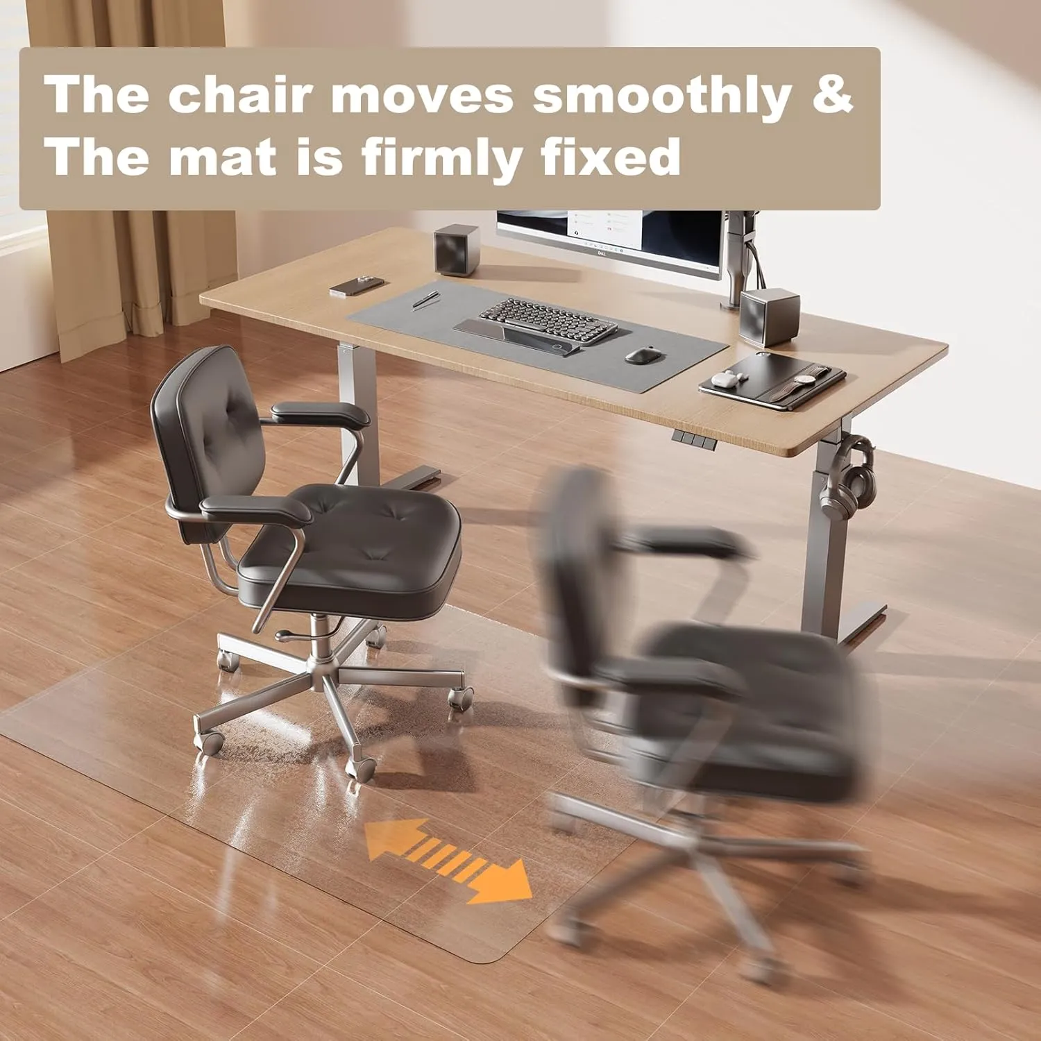 [Thickened to 2.0mm] 36"x48" Computer Chair Mat for Hardwood, PVC Office Mat for Hardwood Floor, Anti-Slip Rolling Chair Floor Protector,Vinyl Mats for Home, Under Desk Mats for Rolling Chairs