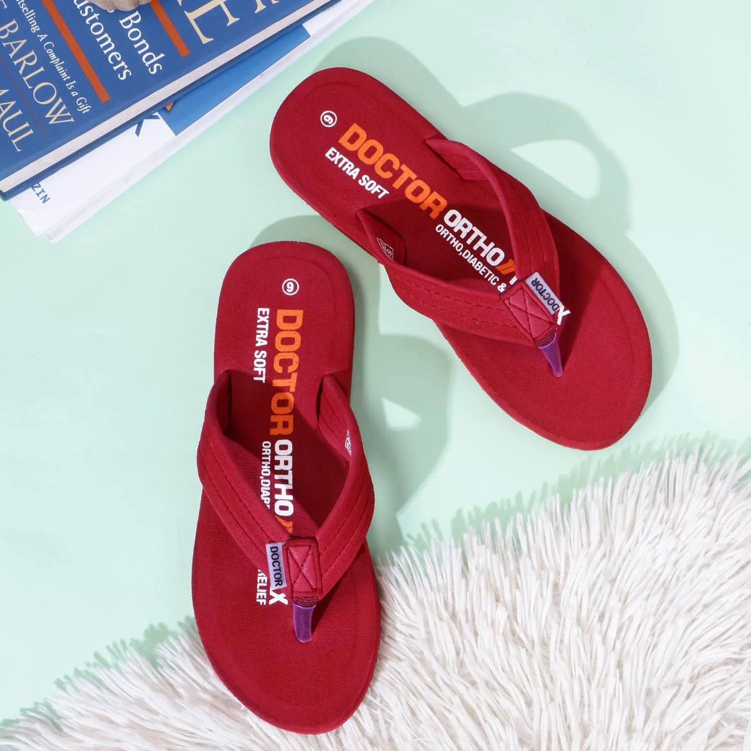 Thong Arch Support Ortho Slippers for Women| Orthopedic Diabetic & Stylish| Lightweight Comfortable & Casual|Pregnancy Anti-Skid Bedroom Daily Use House Flip-Flops Ladies Girls D-15