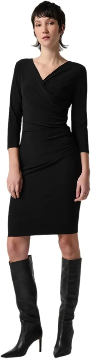 Three-Quarter Sleeve Wrap Dress Style 233305