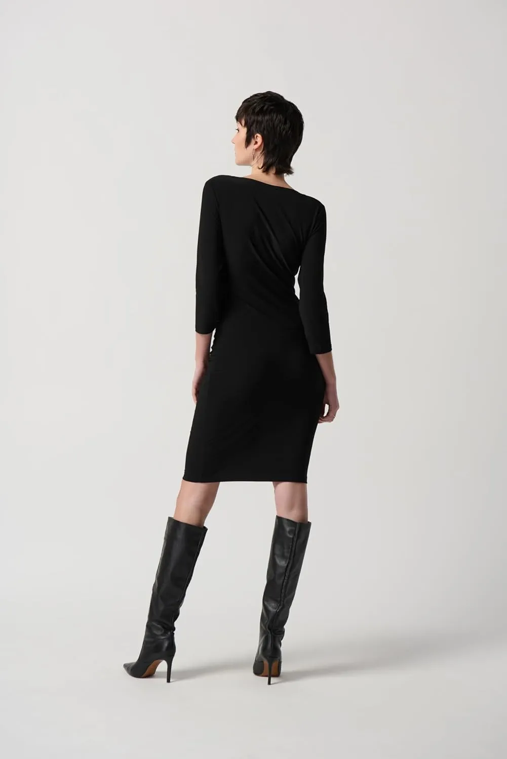 Three-Quarter Sleeve Wrap Dress Style 233305
