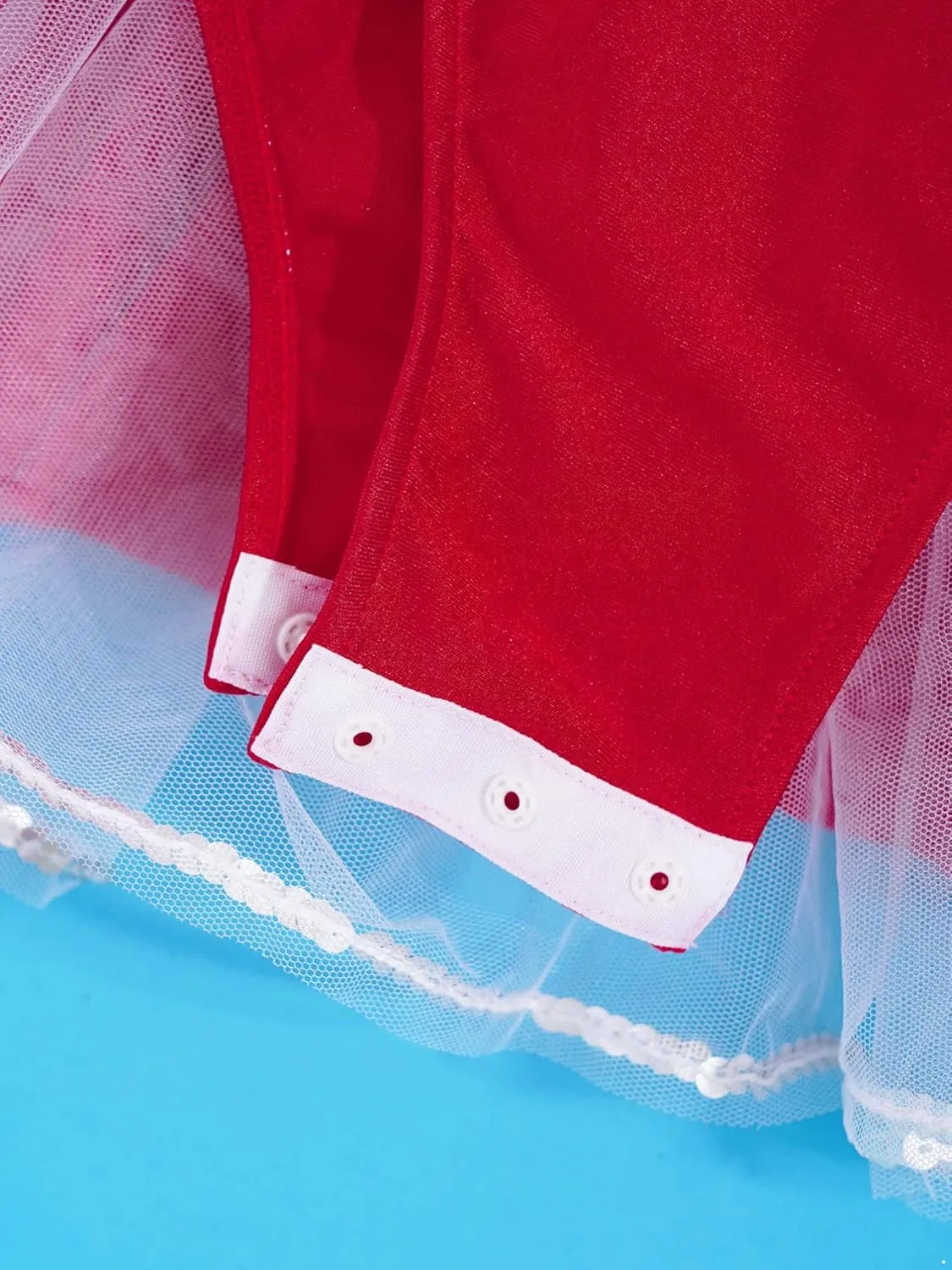 TiaoBug Girls Mrs Claus Costume Santas Christmas Party Dress Outfit Figure Ice Skating Ballet Dance Velvet Leotard Skirted