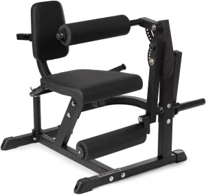 Titan Fitness Plate Loaded Adjustable Leg Extension and Curl Machine, Rated 300 LB, Lower Body Specialty Machine for Extension and Curls, Muscle Focus on Thigh, Quads and Hamstrings